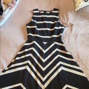Black and white striped banana republic dress